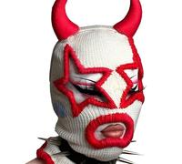 NONGYU Gorro de punto, calentador de cuello, disfraz de payaso de Halloween, sombreros con trenzas, disfraz de payaso de Halloween