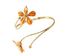 NONGYU Joyería elástica de brazo floral hecha con aleación fácil de usar para los amantes de la moda sostenible y un aspecto único estratificado de flores, One Size, como se describe