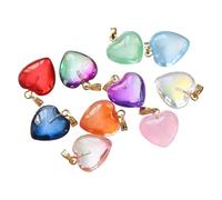 NONGYU Juego de 10 colgantes acrílicos de corazón, suministros para hacer joyas, accesorios artísticos para manualidades, adecuados para colgantes acrílicos en forma de corazón, talla única, como se