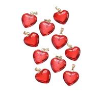 NONGYU Juego de 10 colgantes acrílicos de corazón, suministros para hacer joyas, accesorios artísticos para manualidades, adecuados para colgantes acrílicos en forma de corazón, talla única, como se