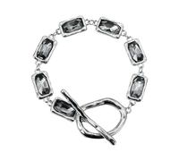 NONGYU Juego de collar geométrico cuadrado de diamantes negros para elegancia misteriosa y diaria, gótico, cuadrado, cristales negros, joyería gótica, talla única, como se describe, como se describe