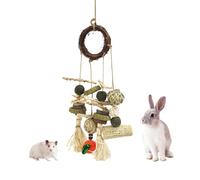 NONGYU Juguete masticable de madera para mascotas, para conejos, hámster, pájaros, entretenimiento, loro, compromiso, jaula, accesorios colgantes, cuerda para masticar