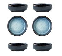 NONGYU Paquete de 6 platos de cerámica de estilo japonés de hasta 200 °C para salsas y uso en la cocina, diseño elegante, platos de fácil limpieza