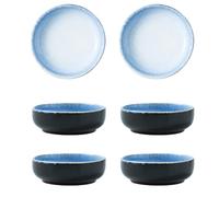 NONGYU Paquete de 6 platos de cerámica de estilo japonés de hasta 200 °C para salsas y uso en la cocina, diseño elegante, platos de fácil limpieza