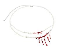 NONGYU Perlas de sangre de Halloween, cadena de pecho, cintura, moda, multicapa, perlas de imitación, cuerpo, gótico, fiesta, joyería, regalo, borlas, cadena de pecho, talla única, como se describe