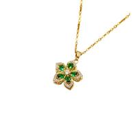 NONGYU Precioso collar con colgante de flor giratoria de circonita cúbica para ella, accesorio de cadena de clavícula de metal, colgante único, talla única, como se describe, como se describe