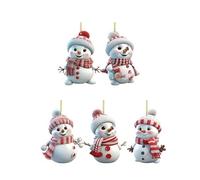 NONGYU Quick Arrange - Juego de 5 adornos de árbol de figuras de nieve de poliacrilato fuerte, seguro para niños, exhibición de vacaciones, juego de cubierta de Navidad fuerte