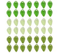 NONGYU Sofisticados colgantes transparentes de hojas verdes, formas únicas, adornos para hacer collares, collares y abalorios, talla única, como se describe, como se describe