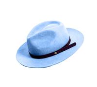 NONGYU Sombrero clásico de Homburg, disfraz occidental de Panamá, novio, para reuniones al aire libre, sombrero para mujer, azul celeste, Talla única