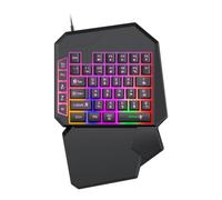 NONGYU Teclados ergonómicos para juegos de muñeca e incluye diseño de 40 teclas retroiluminadas, cable USB para juegos