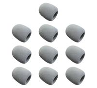 NonMiFyR 10 Fundas de Micrófono de Espuma, Resistentes Y Gruesas, de Repuesto, para Protección Contra El Viento, Ideales para Discursos, Entrevistas Y Canto, Gris