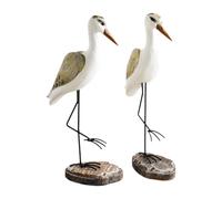 NonMiFyR 2 Figuras de Gaviotas de Madera, Estatuas de Pájaros de Pie, Decoración Rústica para Mesa, Centro de Mesa, Adorno Moderno, Artesanía, Adecuado para La