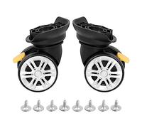 NonMiFyR 2 Piezas Ruedas para Maletas Repuesto Doble Rodillo Resistente Accesorios de Caja Ruedas Giratorias de Carga Material Silencioso Adecuado para Reparac, 2 Piezas con Freno