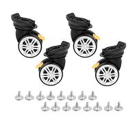 NonMiFyR 2 Piezas Ruedas para Maletas Repuesto Doble Rodillo Resistente Accesorios de Caja Ruedas Giratorias de Carga Material Silencioso Adecuado para Reparac, 4 Piezas con Freno