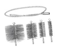 NonMiFyR 4 Cepillos de Alambre de Acero para Chimenea con Mango de 1 M, Flexibles, Resistentes, Profesionales, Multiusos, 20 50 Mm 120 Mm 160