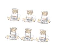 NonMiFyR 6 Tazas de Té/café con Platillo, Tazas de Café de Vidrio Transparente, Tazas de Café de Vidrio para Agua, Leche, Bebidas, Restaurante Y Bar, Style B