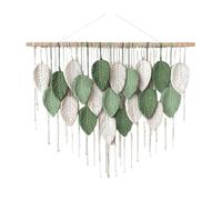 NonMiFyR Adorno de Pared Grande de Macramé, Cuerda de Algodón, Estilo Nórdico Bohemio, Borlas de Hojas de Macramé para Dormitorio, Boda O Habitación Infantil, Estilo C, 21 Hojas