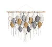 NonMiFyR Adorno de Pared Grande de Macramé, Cuerda de Algodón, Estilo Nórdico Bohemio, Borlas de Hojas de Macramé para Dormitorio, Boda O Habitación Infantil, Estilo a, 21 Hojas