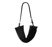NonMiFyR Almohada de Viaje en Forma de U Convertible Cojín Portátil con Bolsa Ajustable para Prendas Suaves de Relleno Terciopelo Agradable al Tacto Adecuada, Negro