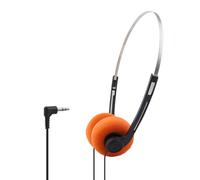 NonMiFyR Auriculares Diadema Retro Alambre Acero Portátil Auricular Pequeño Diseño Metálico Resistente Adecuado para Fotografía Accesorios Viaje Música, Naranja