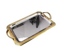 NonMiFyR Bandeja Rectangular con Asas para Servir, Organizador de Cosméticos para Mesa de Centro, Bandeja de Tocador para Comida, Sala de Estar, Baño, 37.5 X 24 X 4.2 Cm