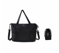 NonMiFyR Bolso de Viaje Bolsa Maleta de Mano Bolsa de Gimnasio con Interior Cierre Inferior Expandible y Tejido Resistente Plegable y Ligera con Funda para, Negro