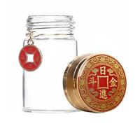 NonMiFyR Botella de Almacenamiento con Ornamento Chino Organizador para Charms y Joyas Recipiente Elegante de Vidrio Transparente Tapa Hermética Protección, 10ml, Rijindoujin
