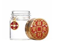 NonMiFyR Botella de Almacenamiento con Ornamento Chino Organizador para Charms y Joyas Recipiente Elegante de Vidrio Transparente Tapa Hermética Protección, 15ml, Nafuyuanbao