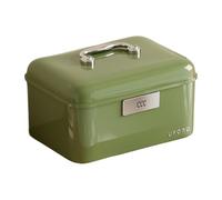 NonMiFyR Caja de Almacenamiento con Combinación Dígitos Organizador de Archivos Portátil de Pp Doble Bandeja Extraíble Resistente y Seguro, Verde