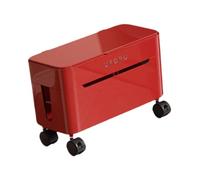 NonMiFyR Caja de Almacenamiento, Organizador de Escritorio Perforado, Compartimento para, a Prueba de Polvo, Caja de Almacenamiento, Compartimento, Pa, Rojo