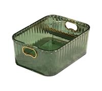 NonMiFyR Caja Organizadora de Maquillaje Acrílica, Organizador de Joyas, Versátil, con Asas, Contenedor de Almacenamiento para Artículos Diversos Y, Verde Oscuro, Individual