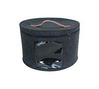 NonMiFyR Caja para Sombreros, Caja de Almacenamiento para Sombreros con Tapa Antipolvo, Contenedor de Viaje para Sombreros, Caja Organizadora Redonda de Fieltr, Negro Pequeño, Individual