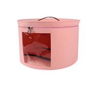NonMiFyR Caja para Sombreros, Caja de Almacenamiento para Sombreros con Tapa Antipolvo, Contenedor de Viaje para Sombreros, Caja Organizadora Redonda de Fieltr, Rosa pequeño, Individual