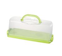 NonMiFyR Caja Rectangular Multiusos, con Tapa Transparente, Ideal para Almacenar Pan, Pasteles, Cumpleaños, Acción de Gracias Y Picnics, Verde, Individual