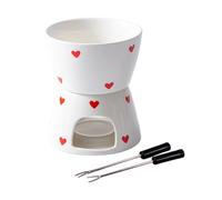 NonMiFyR Calentador de de Cerámica para Chocolate, Utensilio de Cocina de con Portavelas, Adecuado para Bodas, Fiestas, Cocina Doméstica, Blanco, Individual