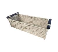 NonMiFyR Cesta de Almacenamiento, Cesta de Cuerda de Papel con Asa, Organizador de Armario, Cesta de Papel Higiénico para Chocolate, Artículos Varios, Café Y C, Beige, Individual