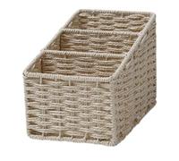 NonMiFyR Cesta Organizador de Escritorio Cesta Tejida Compartimentada Caja de Almacenamiento Portátil Caja de Almacenamiento de Artículos Varios Hecha de, Beige, Individual