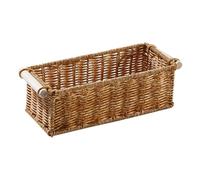 NonMiFyR Cestas de Imitación de Ratán Multiusos, Organizador Rectangular Largo Y Estrecho, Decorativo para Bar, Cocina, Baño, Mesa de Centro Y Hogar, L, Individual