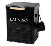 NonMiFyR Contenedor para Detergente en Polvo. Un Recipiente de Almacenamiento Y Organizador para Detergente en Polvo. Lata de Acero Inoxidable con Asas de Made, Negro, Individual