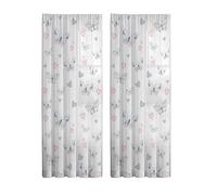 NonMiFyR Cortinas Transparentes con Estampado de Mariposas Y Corazones, con Ojales en La Parte, Fáciles de Instalar, de Tela de Poliéster, Ligeras, Pa, 132x183cm, Individual