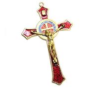 NonMiFyR Crucifijo de Pared Decorativo Cruz Católica Estatuilla de Cristo Figura Religiosa de Aleación de Zinc para Regalar Decoración en Casa Oficina Tienda