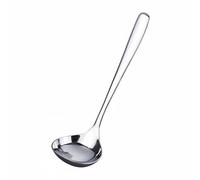 NonMiFyR Cuchara de Acero Inoxidable Utensilio para Cocinar con Mango Cómodo Acabado Espejo y Orificios de Drenaje Adecuada para Servicio de Alimentos y, Plata, Cuchara
