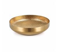 NonMiFyR de Acero Inoxidable Plato Profundo Fuente Cuenco Bandeja con Borde Enrrollado y Base Estable Resistente al Desgaste Adecuado para Servicio de Alimentos Cocina Diaria, Dorado, 20CM