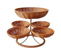 NonMiFyR de Imitación de Ratán, Soporte de Mesa para, Cesta de Pan Decorativa de Varios Niveles para