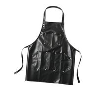NonMiFyR Delantal de Piel Sintética con 6 Bolsillos Delanteros, Resistente a La Suciedad, Delantal Multifuncional para Carpintero, Delantal para Taller de, Negro, tal como se describe