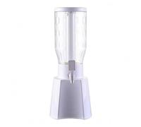 NonMiFyR Dispensador de Cerveza Torre Barril Grifo Iluminado con Depósito Transparente Alto y Presentación Estable Frontal para Servir Organizado Cuerpo de, Blanco, Blanco, 3L