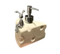 NonMiFyR Dispensador de Jabón Manual con Bomba de Fácil Presión, Botella de Loción Recargable, Resistente a La Corrosión, para Baños, Restaurantes Y Lavandería, Beige, Individual