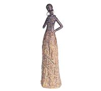 NonMiFyR Escultura Africana Figura de Tribu Africana Escultura de Mesa Decorativa Estatuilla de Dama Tribal Modelo Creativo de Cerámica Pintada a Mano Adecuada, Multicolor, 85cmx7.5cmx36cm