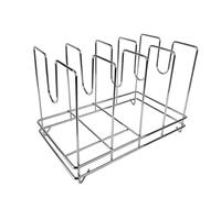 NonMiFyR Escurridor para Bandejas de Pizza, Soporte de, Accesorios Versátiles, Organizador de Sartenes, Soporte de Almacenamiento de Tapas de, 4 Ranuras 37x22x25cm, tal como se describe