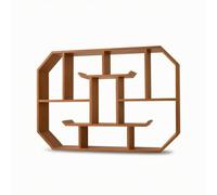 NonMiFyR Estante de Pared Estante Flotante Repisa Colgante Organizador Decorativo para Cerámica y Figuras con Fondo Adecuado para Sala de Estar Rincón de, Grande 60cm X 40cm X 9cm